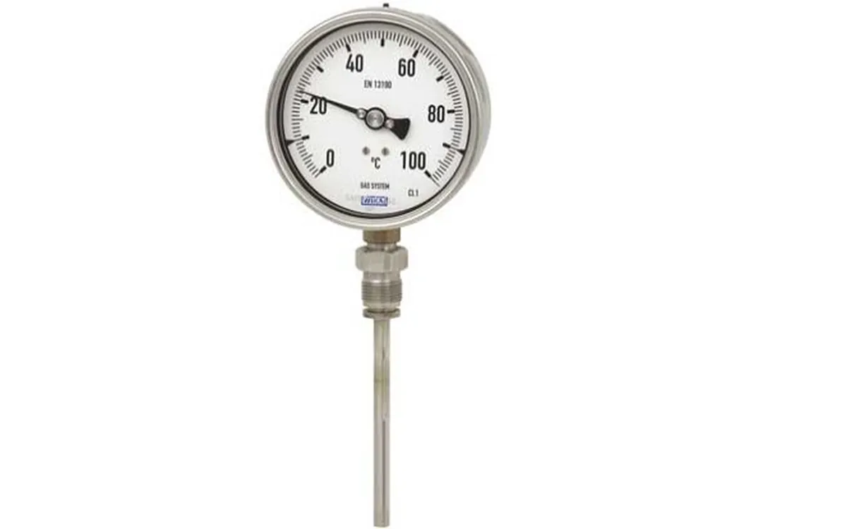 Stem-mounted process gauge, stainless steel